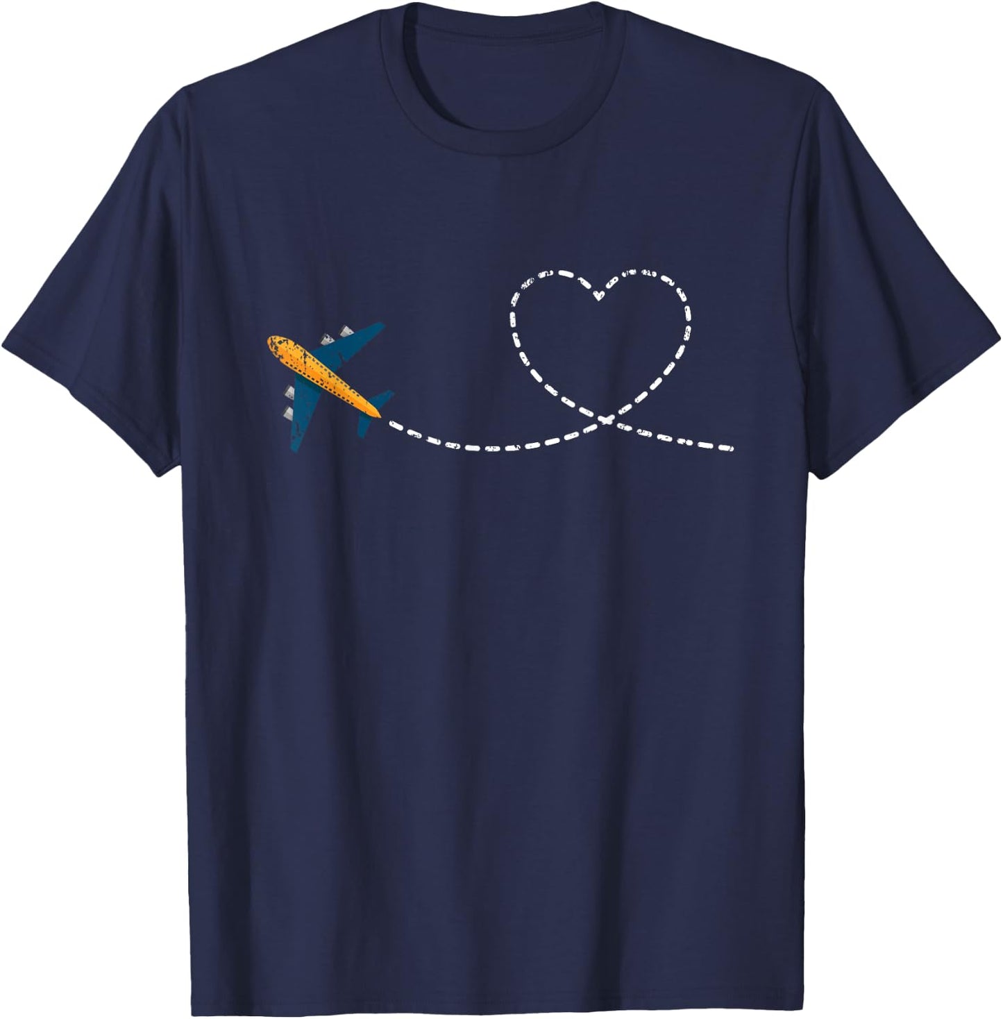 Aeroplane Heart Valentine's Day Gift Pilot T-Shirt - T-Shirt | Navy