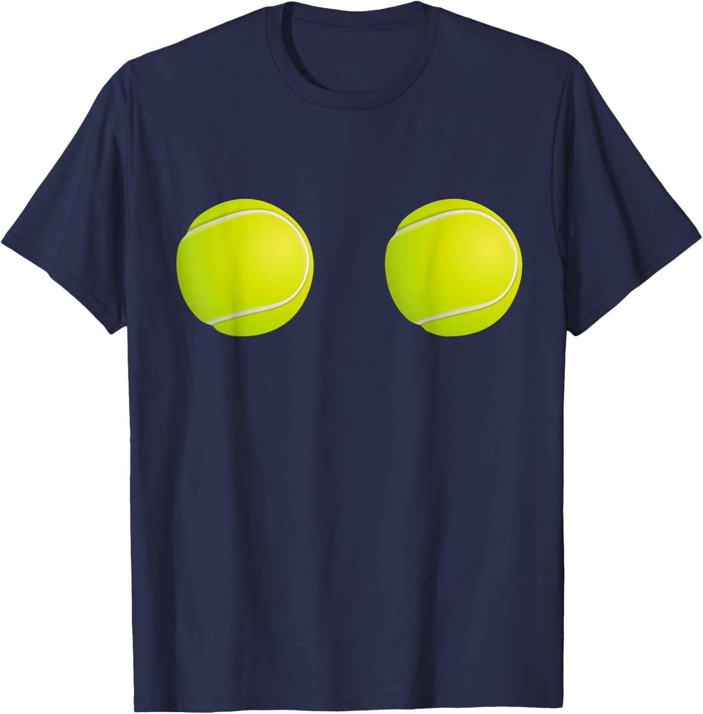 Tennis Ball Boobs Breasts Bra Funny T-Shirt - T-Shirt | Navy