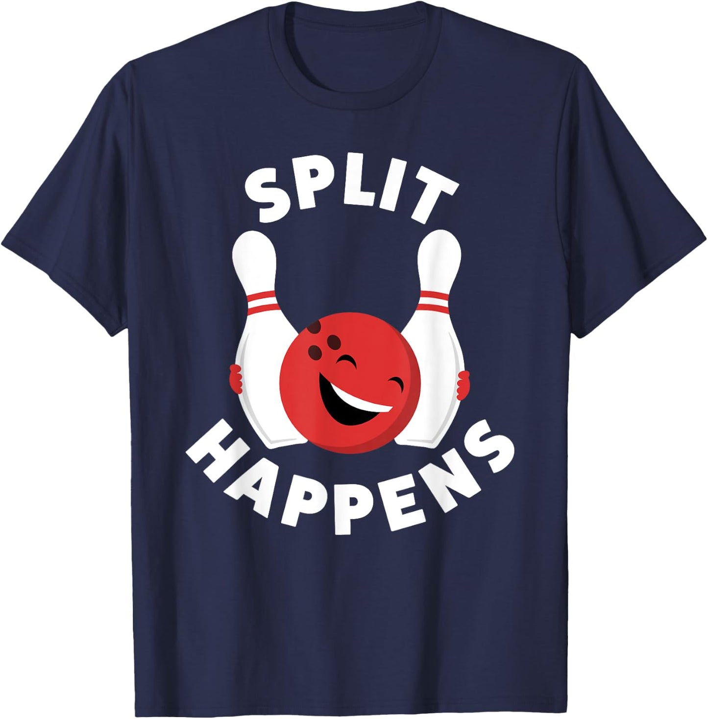 Split Happens | Funny Bowling Shirt T-Shirt - T-Shirt | Navy