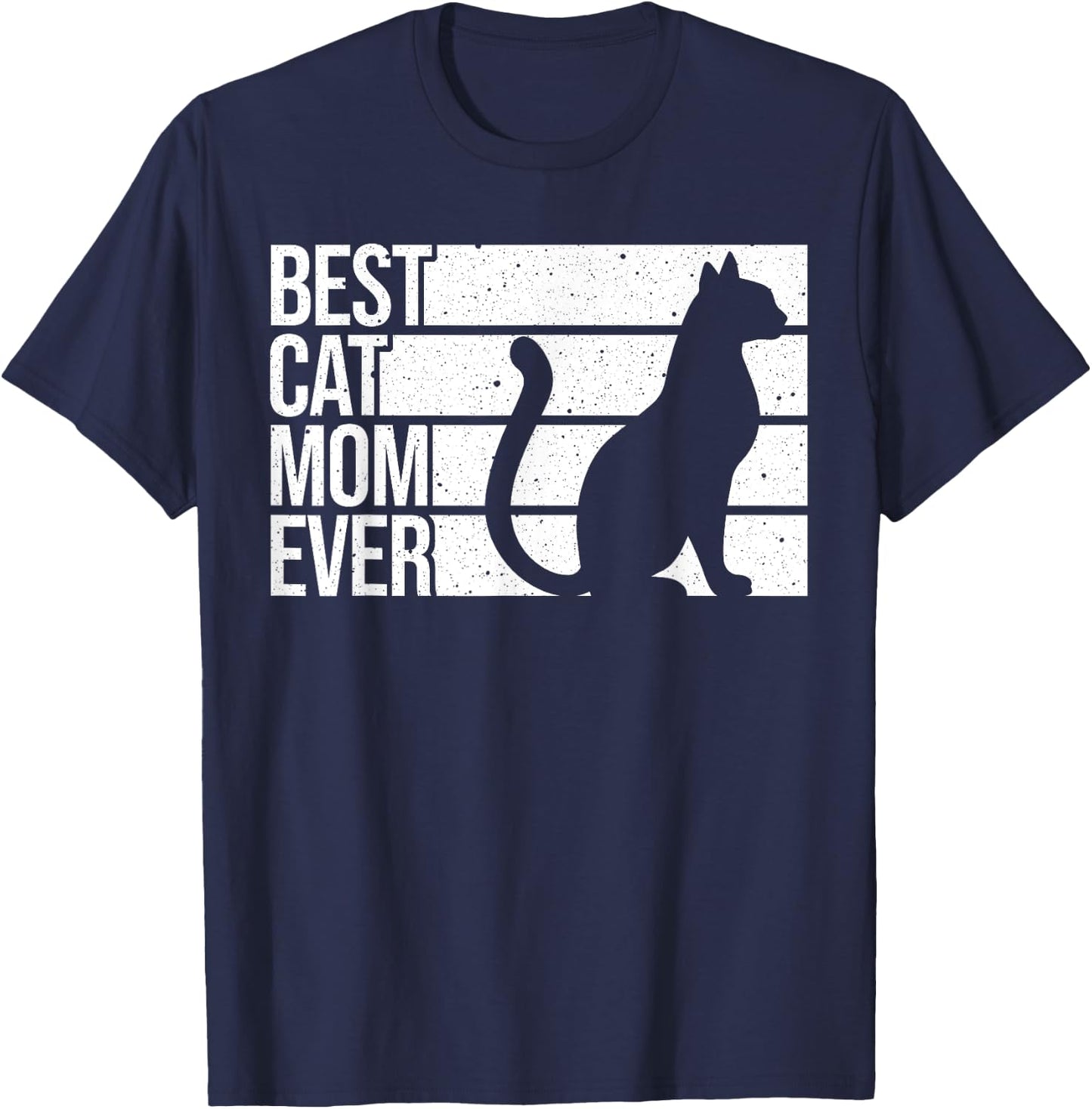 Cute Cat Mom Art Girl Cat Pet Animal Kitten Lovers T-Shirt - T-Shirt | Navy