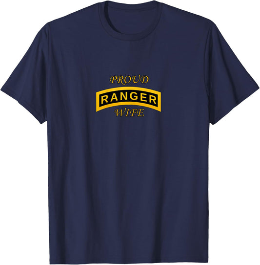 Army Ranger School Tab - Proud Wife T-Shirt - T-Shirt | Navy