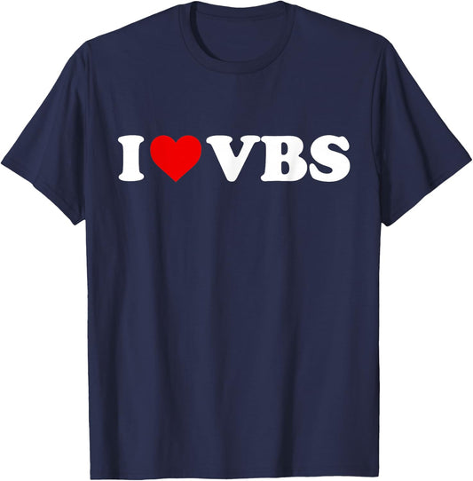 I Love VBS - Heart T-Shirt - T-Shirt | Navy