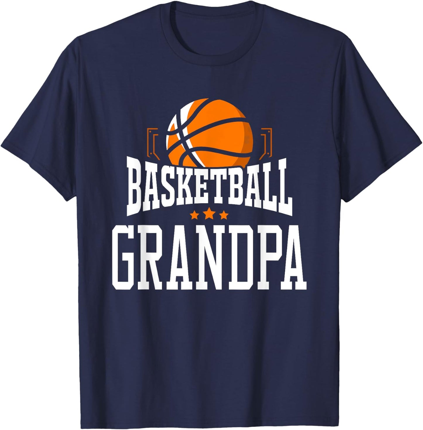 Basketball Grandpa Team Sports Fan T-Shirt - T-Shirt | Navy