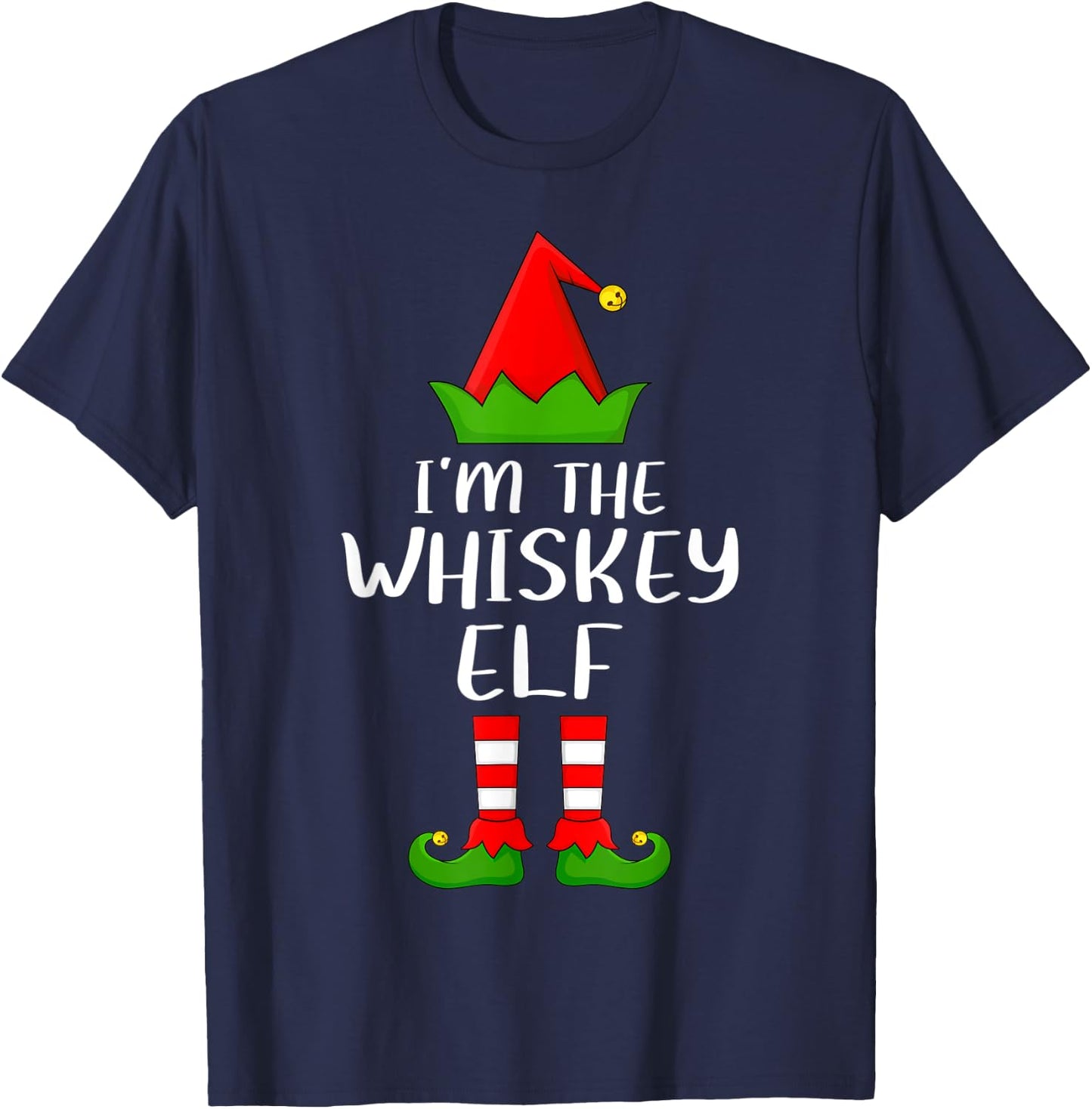Funny Matching Family I'm The Whiskey Elf Christmas T-Shirt - T-Shirt | Navy
