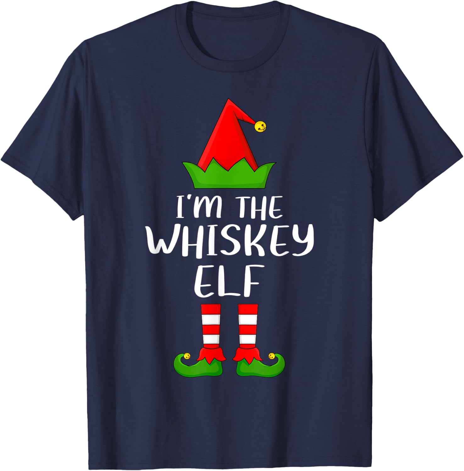 Funny Matching Family I'm The Whiskey Elf Christmas T-Shirt - T-Shirt | Navy