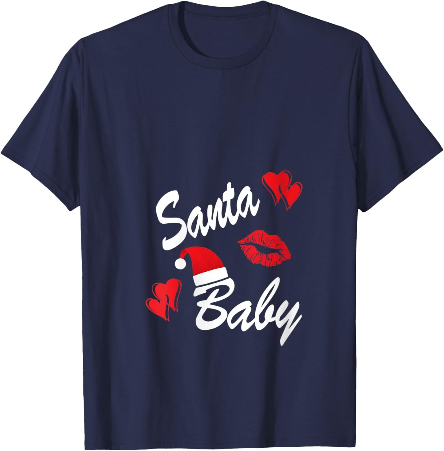 Santa Baby Christmas Design for Moms Who Love Their Santas V-Neck T-Shirt - T-Shirt | Navy