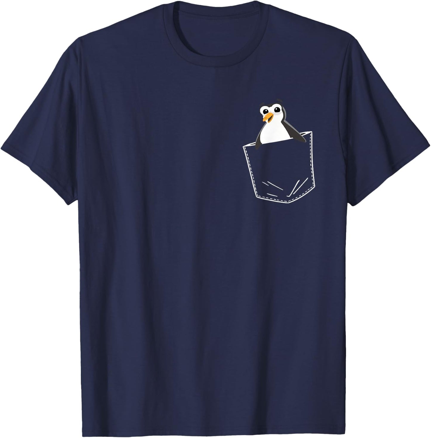 Cute Penguin Bag Pocket Penguin Lovers T-Shirt - T-Shirt | Navy