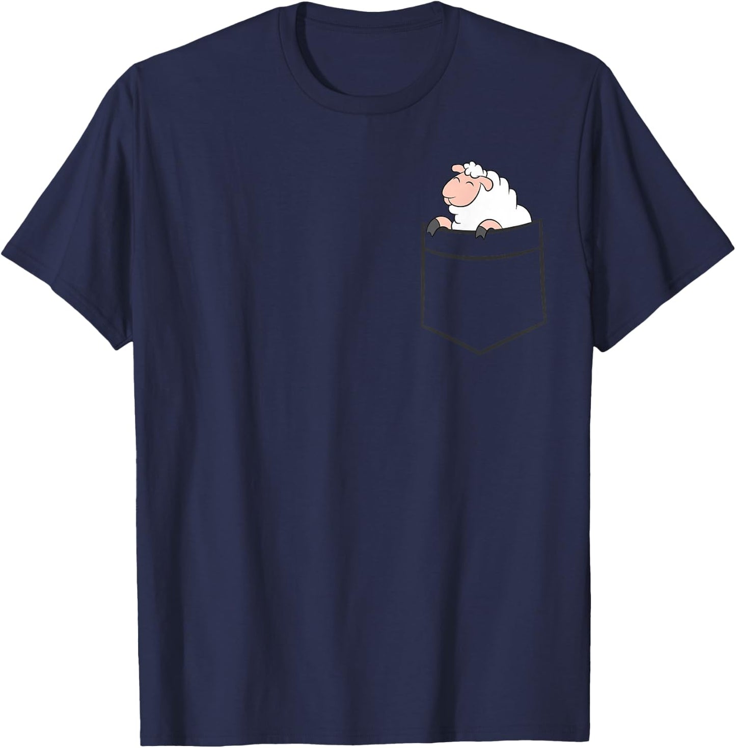 Sheep In The Pocket Cute Pocket Sheep T-Shirt - T-Shirt | Navy