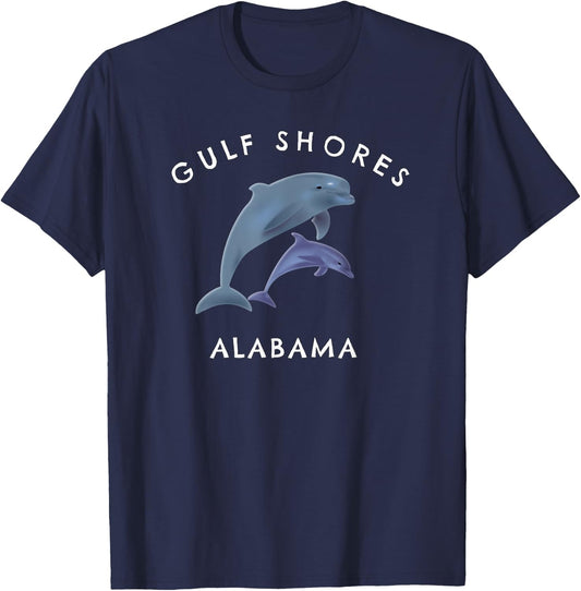Gulf Shores Alabama Dolphins T-Shirt - T-Shirt | Navy