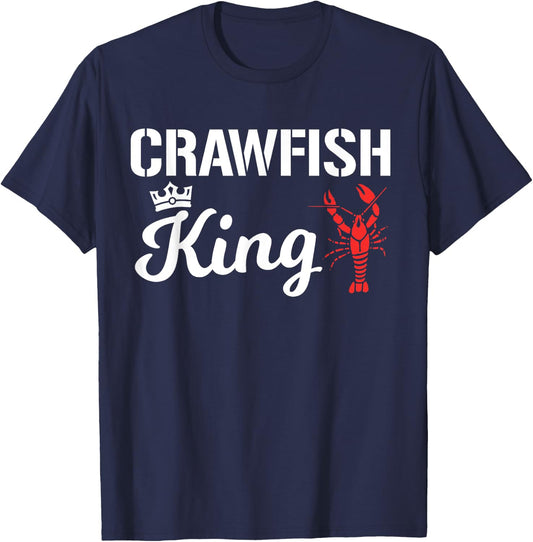 Crawfish King Funny Crayfish Cajun Boil Party Festival Men T-Shirt - T-Shirt | Navy