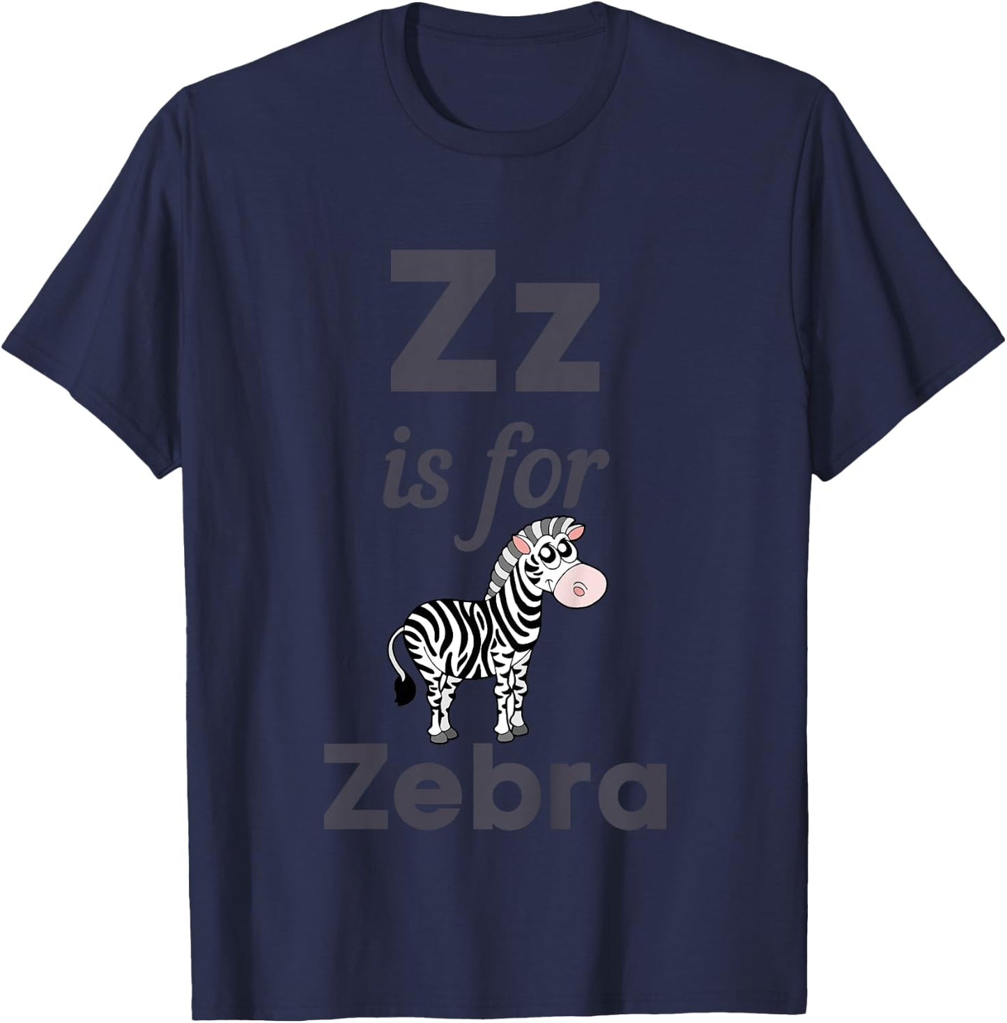 Kids Z is for Zebra Preschool Kindergarten Teacher Student Kid T-Shirt - T-Shirt | Navy