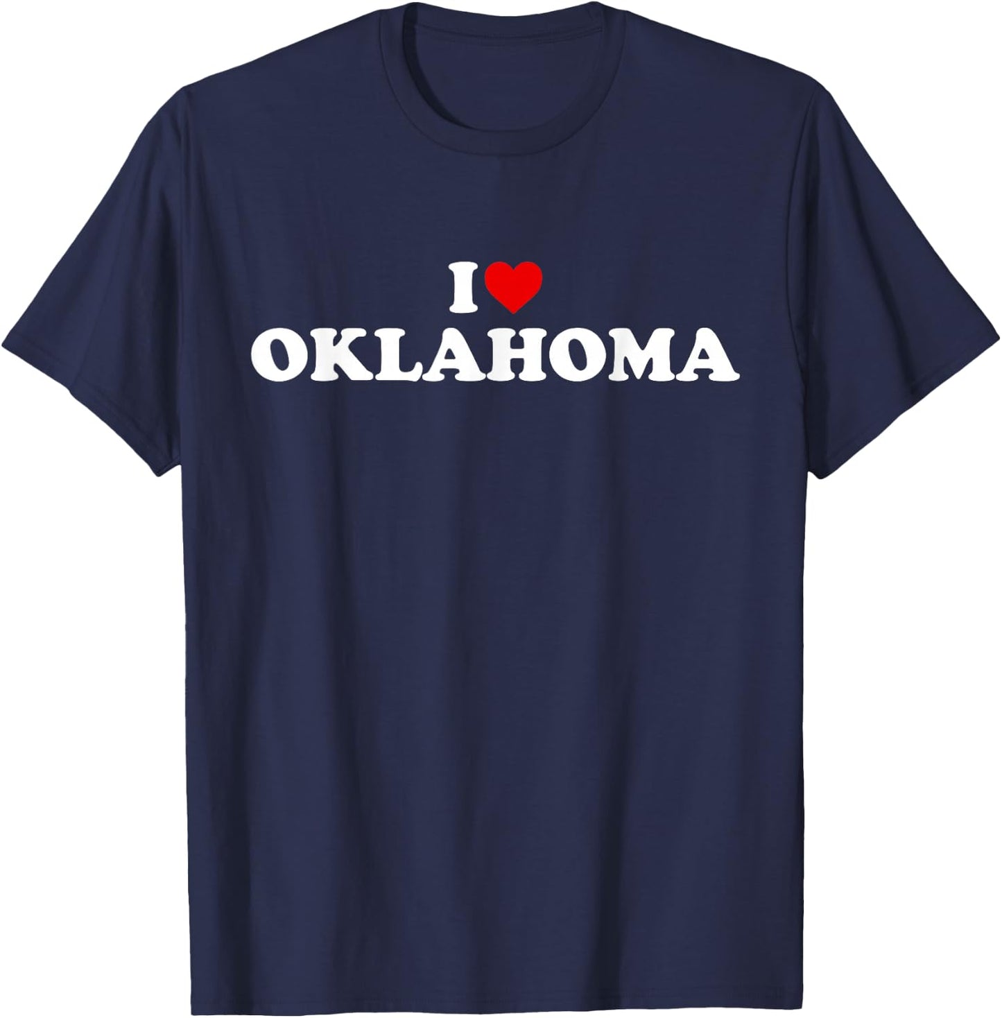 I Love OKLAHOMA Heart T-Shirt - T-Shirt | Navy
