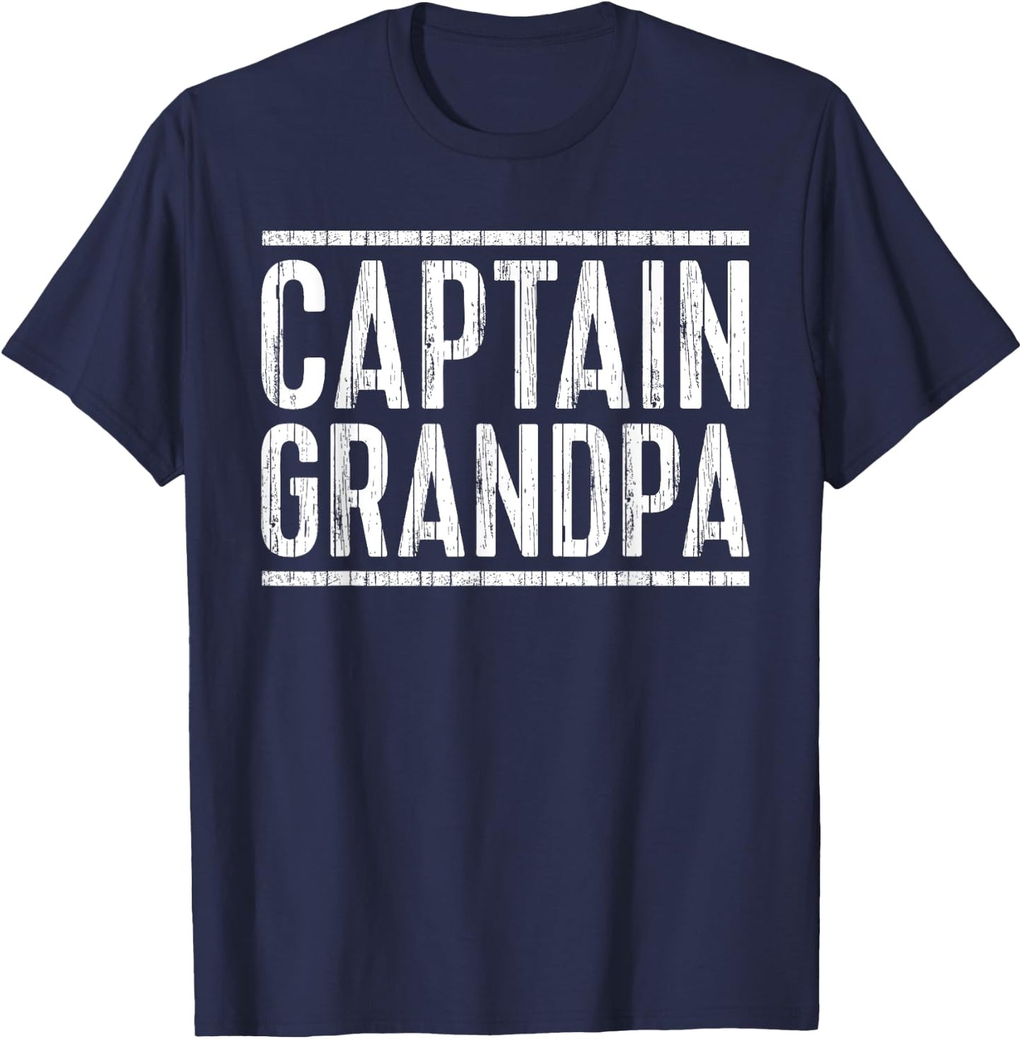 Captain Grandpa Shirt Men Fathers Day Boating T-Shirt - T-Shirt | Navy