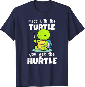 Mess with the Turtle You Get the Hurtle T-Shirt - T-Shirt | Navy