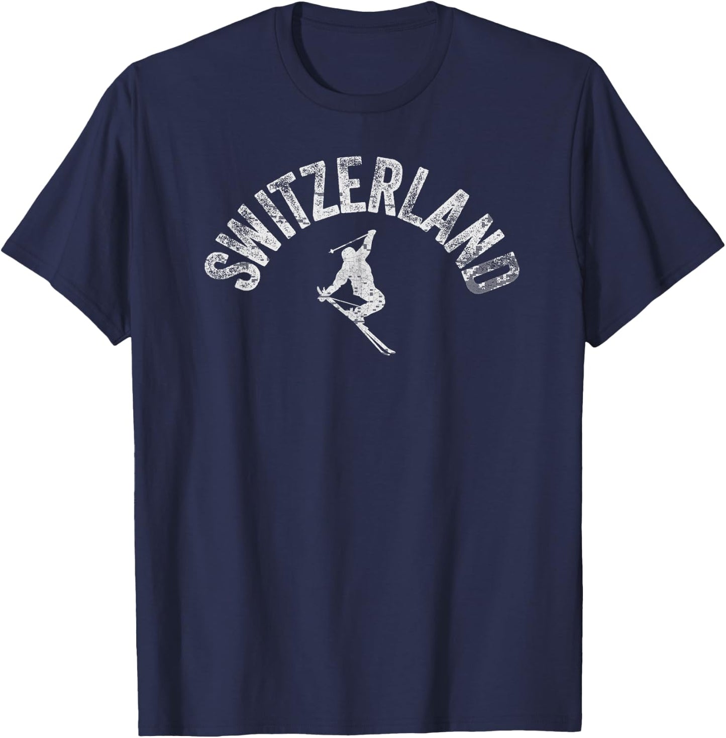 Switzerland Ski Vintage Swiss Skiing Skier Winter Pro Gear T-Shirt - T-Shirt | Navy