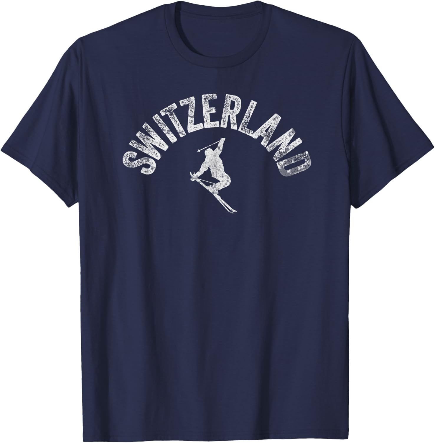 Switzerland Ski Vintage Swiss Skiing Skier Winter Pro Gear T-Shirt - T-Shirt | Navy