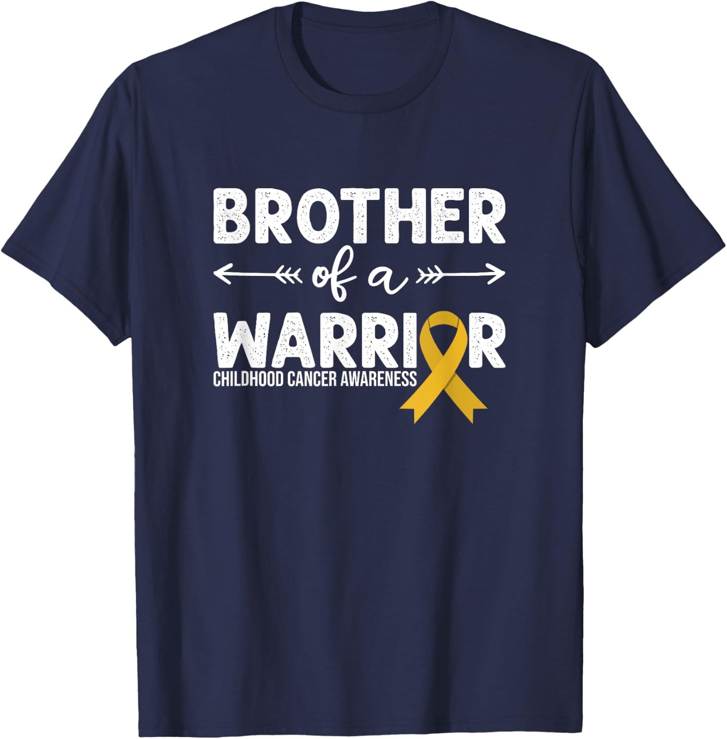 Brother Of A Warrior - Childhood Cancer Awareness T-Shirt - T-Shirt | Navy