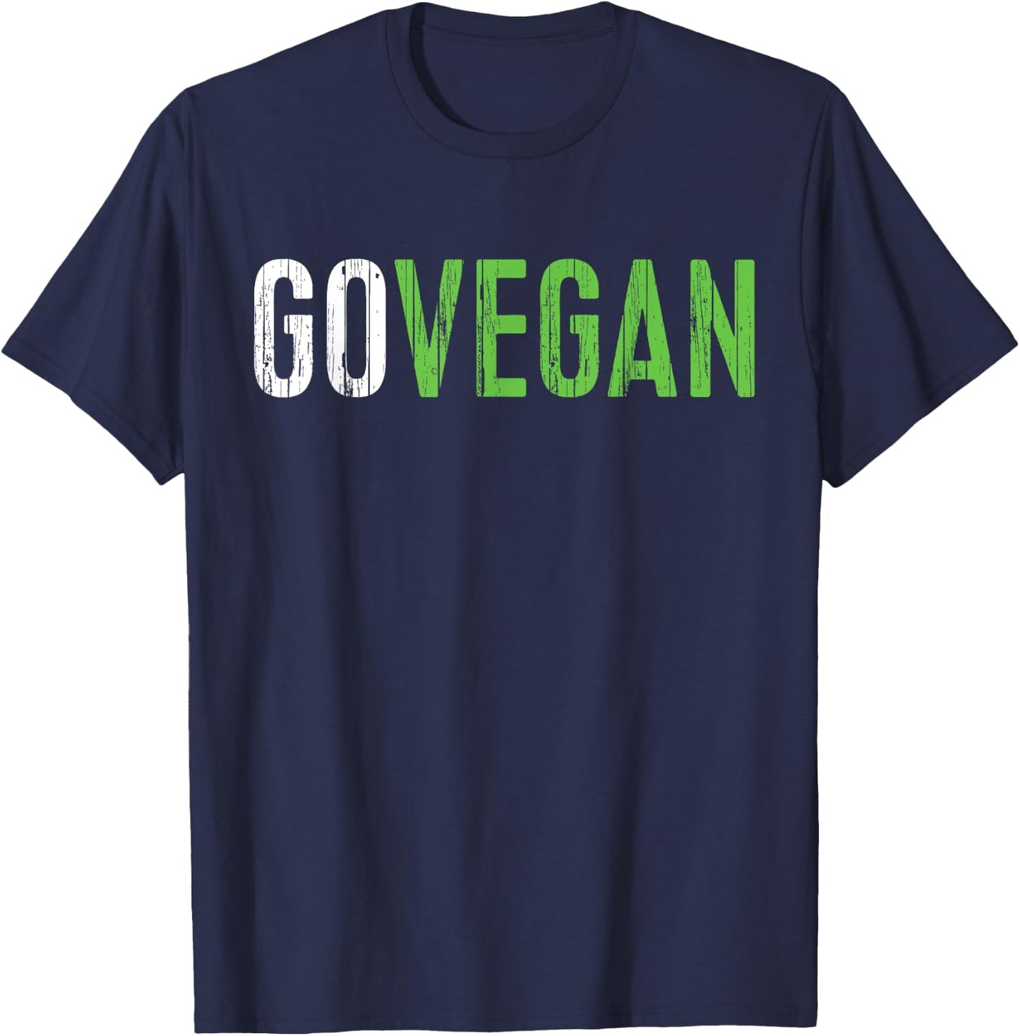 Go Vegan Shirt Men Women Kids Vegetarian T-Shirt - T-Shirt | Navy