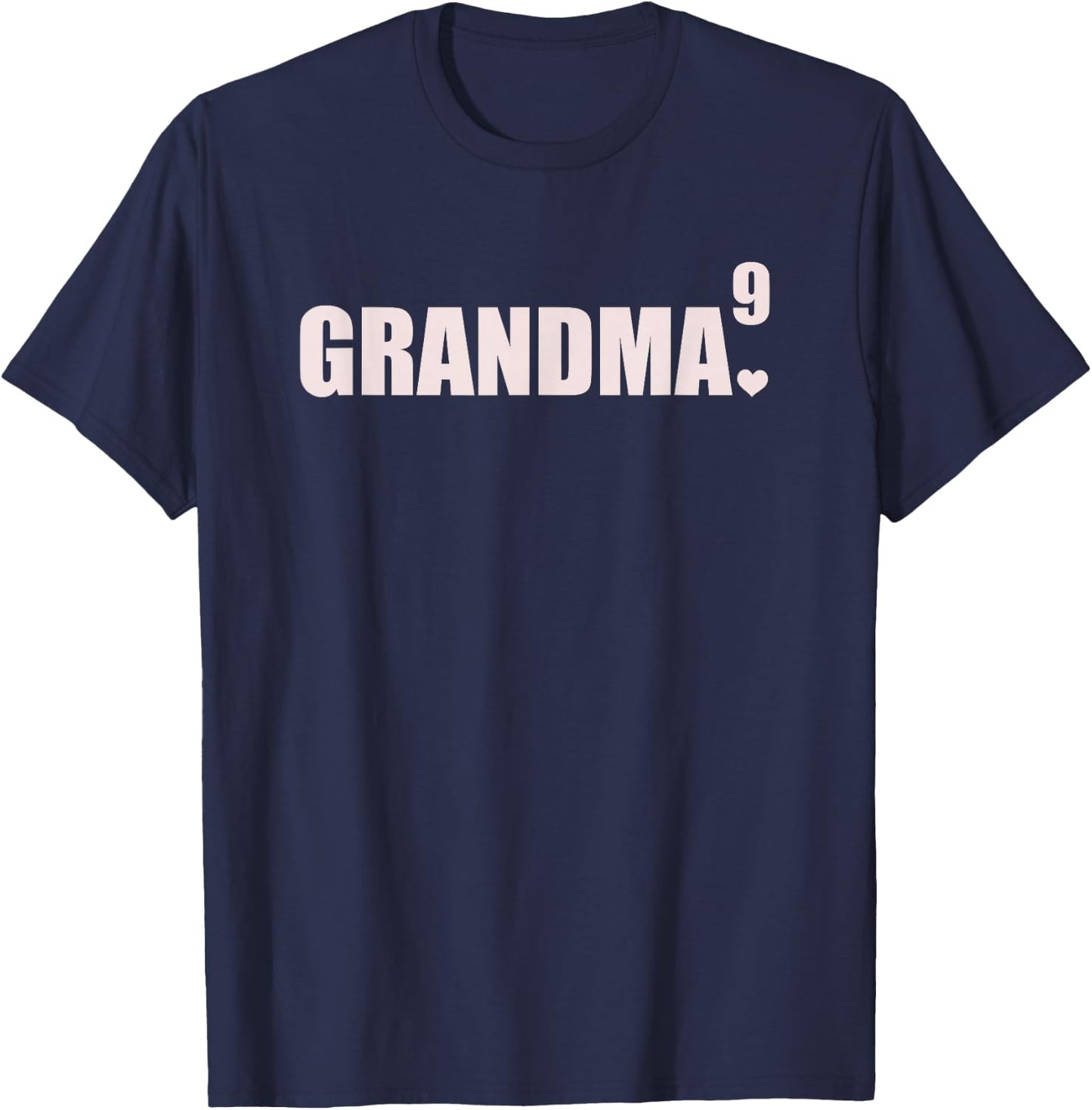 Grandma 9 Grandkids 9th Time Cubed Grandma Of Nine T-Shirt - T-Shirt | Navy