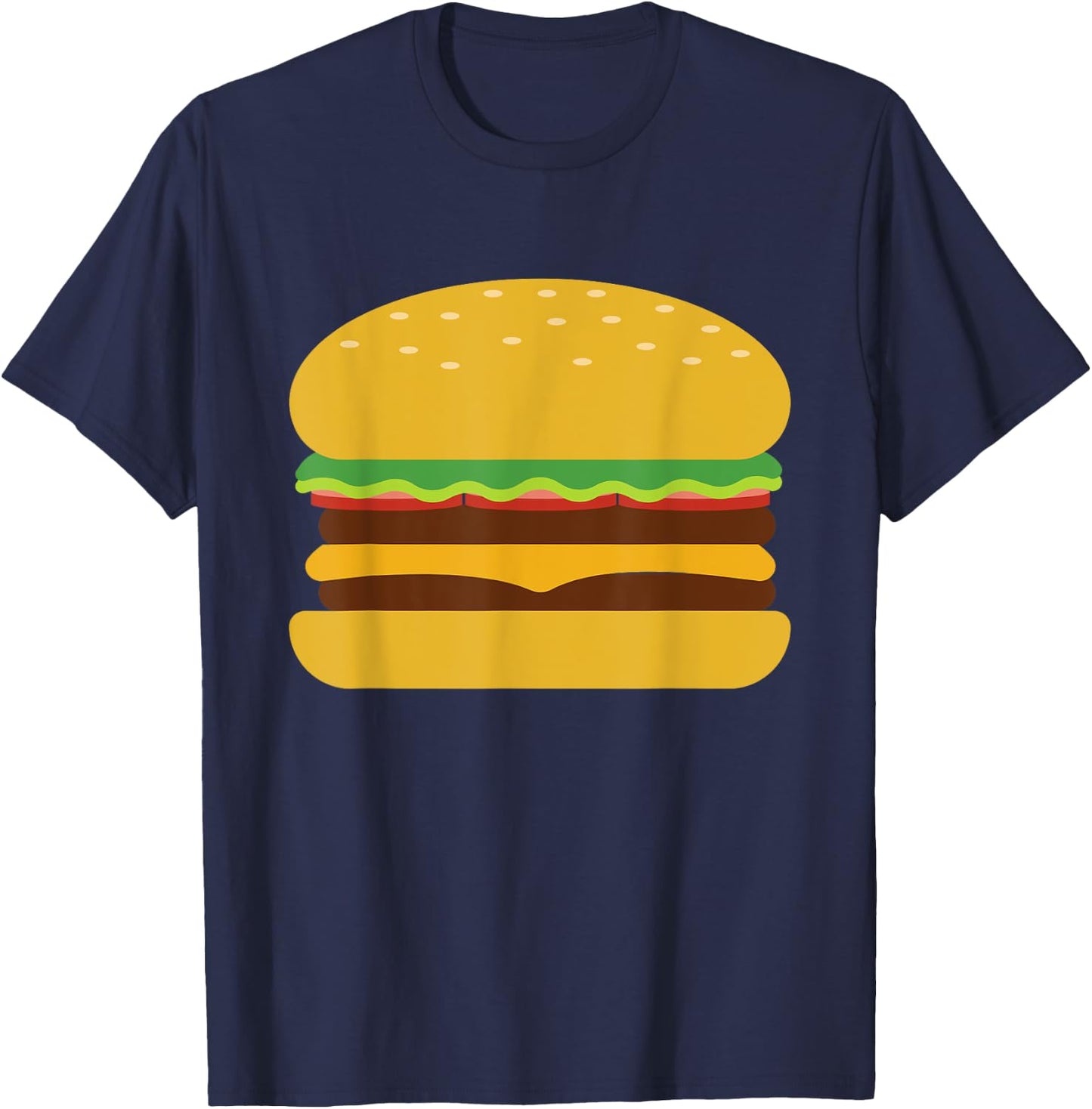 Cool Hamburger Art Men Women Minimalist Burger Cheeseburger T-Shirt - T-Shirt | Navy