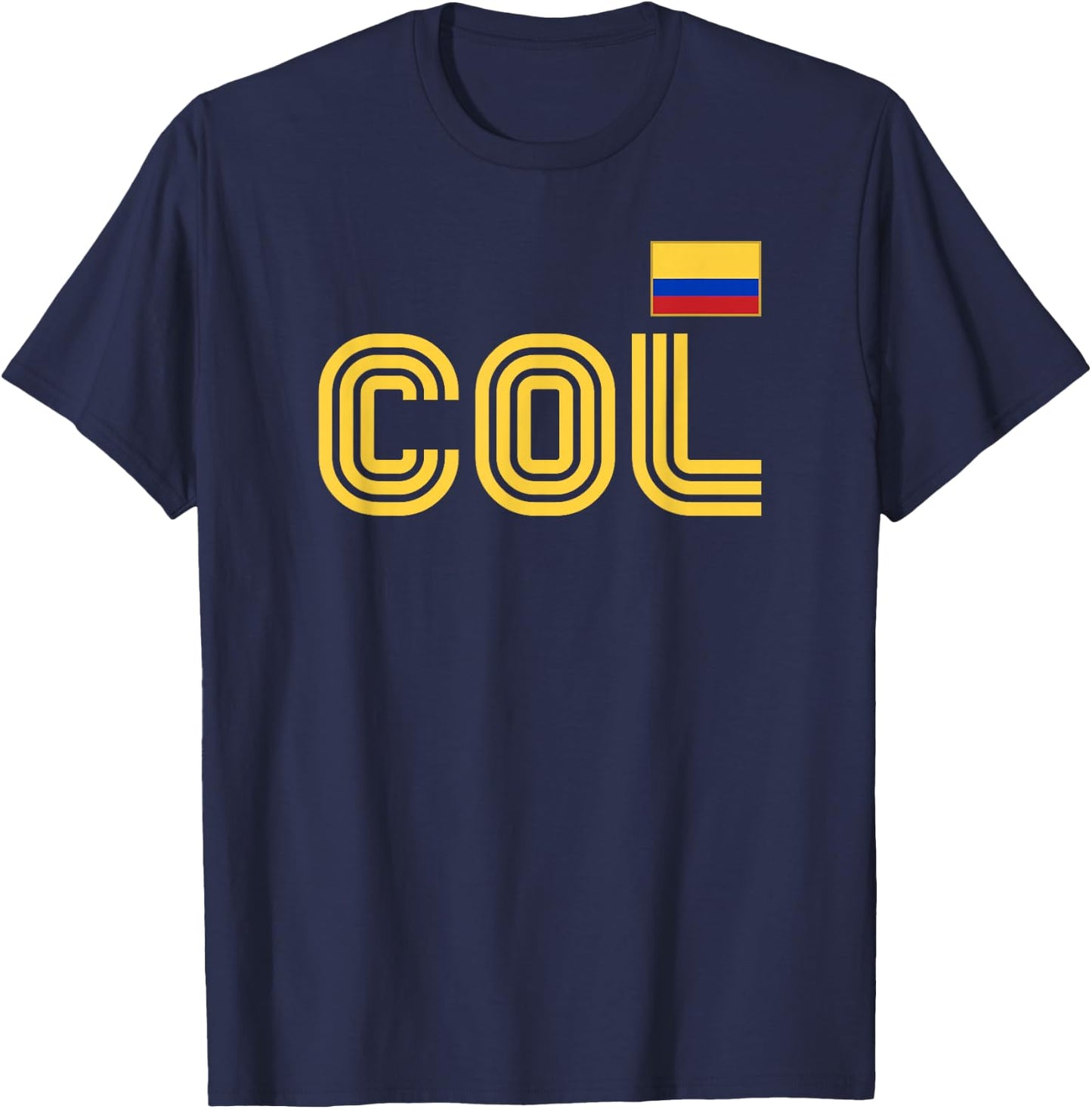 Colombia Flag Retro International Country Colombian Pride T-Shirt - T-Shirt | Navy