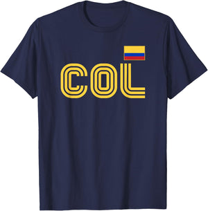 Colombia Flag Retro International Country Colombian Pride T-Shirt - T-Shirt | Navy