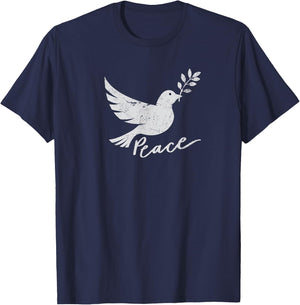Peace Dove of Peace Sweet Peace Sign Men Women T-Shirt - T-Shirt | Navy