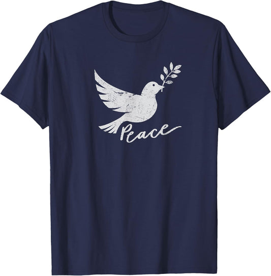 Peace Dove of Peace Sweet Peace Sign Men Women T-Shirt - T-Shirt | Navy
