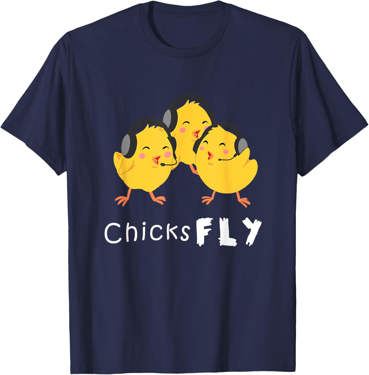 Female Pilot Gift Jet Plane Aviation Chick T-Shirt - T-Shirt | Navy