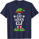 Cat Lover Elf Family Matching Group Christmas T-Shirt - T-Shirt | Navy
