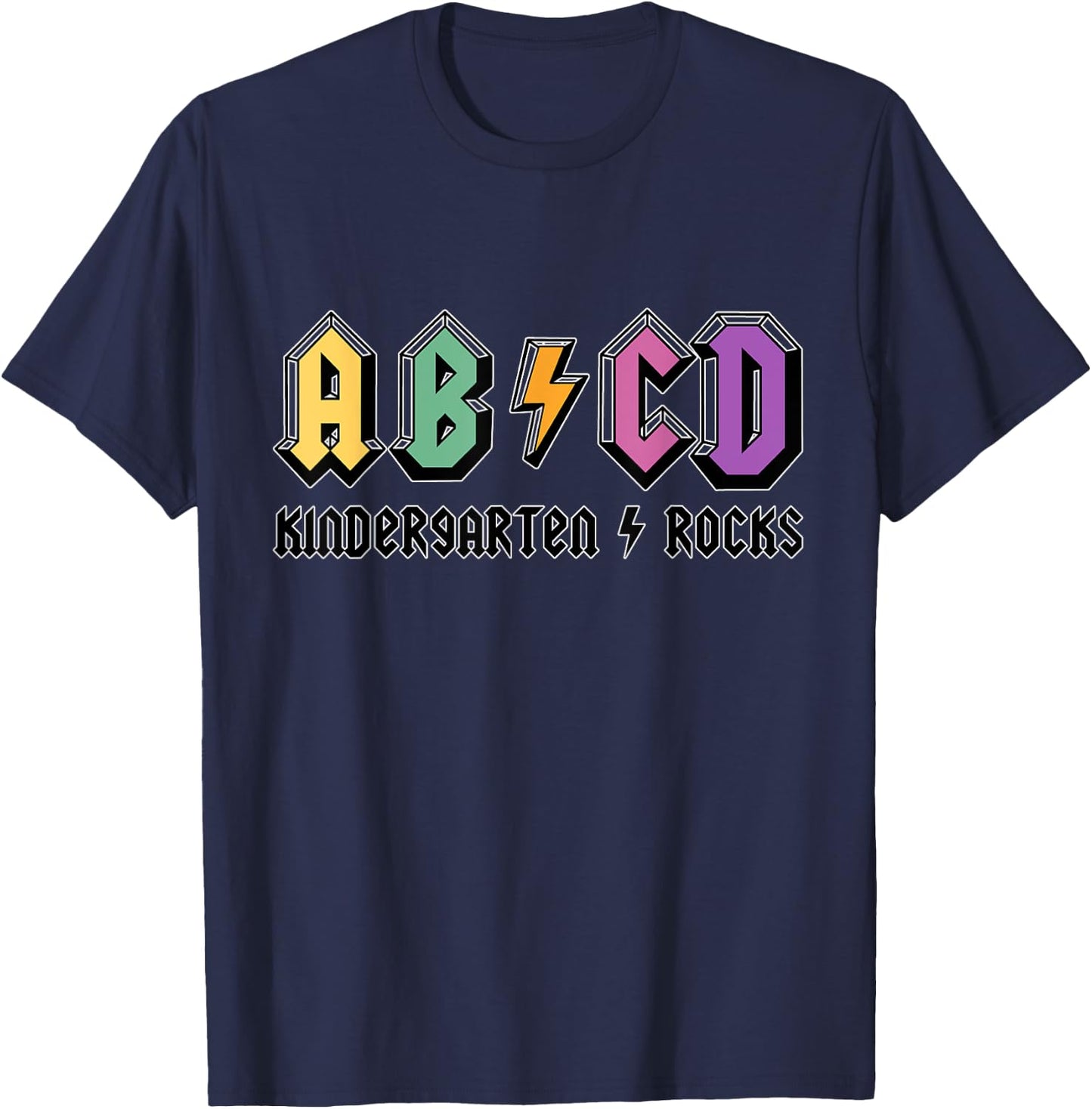 ABCD Kindergarten Rocks, Teachers, Kinder, Cute, Funny Men Women Kids T-Shirt - T-Shirt | Navy