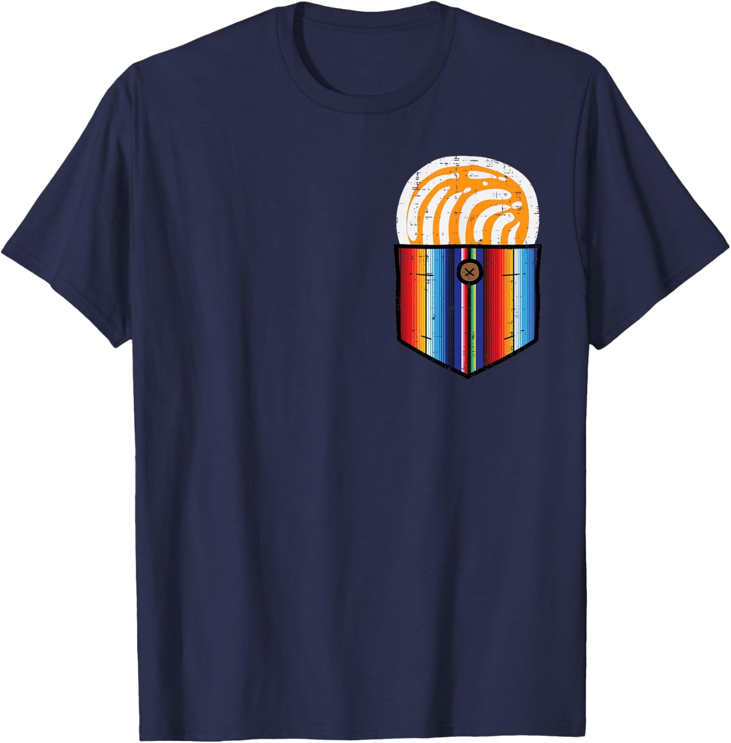 Conchas Serape Pocket Cinco De Mayo Mexican Fiesta Party T-Shirt - T-Shirt | Navy