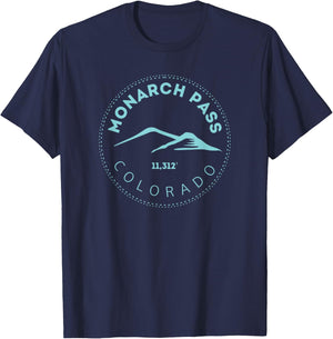 Monarch Pass Colorado Blue Bird Day - Elevated Mountain Pass T-Shirt - T-Shirt | Navy