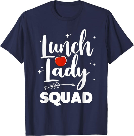 Cute Lunch Lady Art Women Girl Lunch Cafeteria Monitor Lover T-Shirt - T-Shirt | Navy