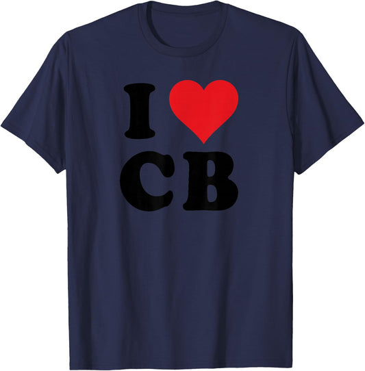 I Heart CB Initials I Love C.B. First And Last Name C B T-Shirt - T-Shirt | Navy