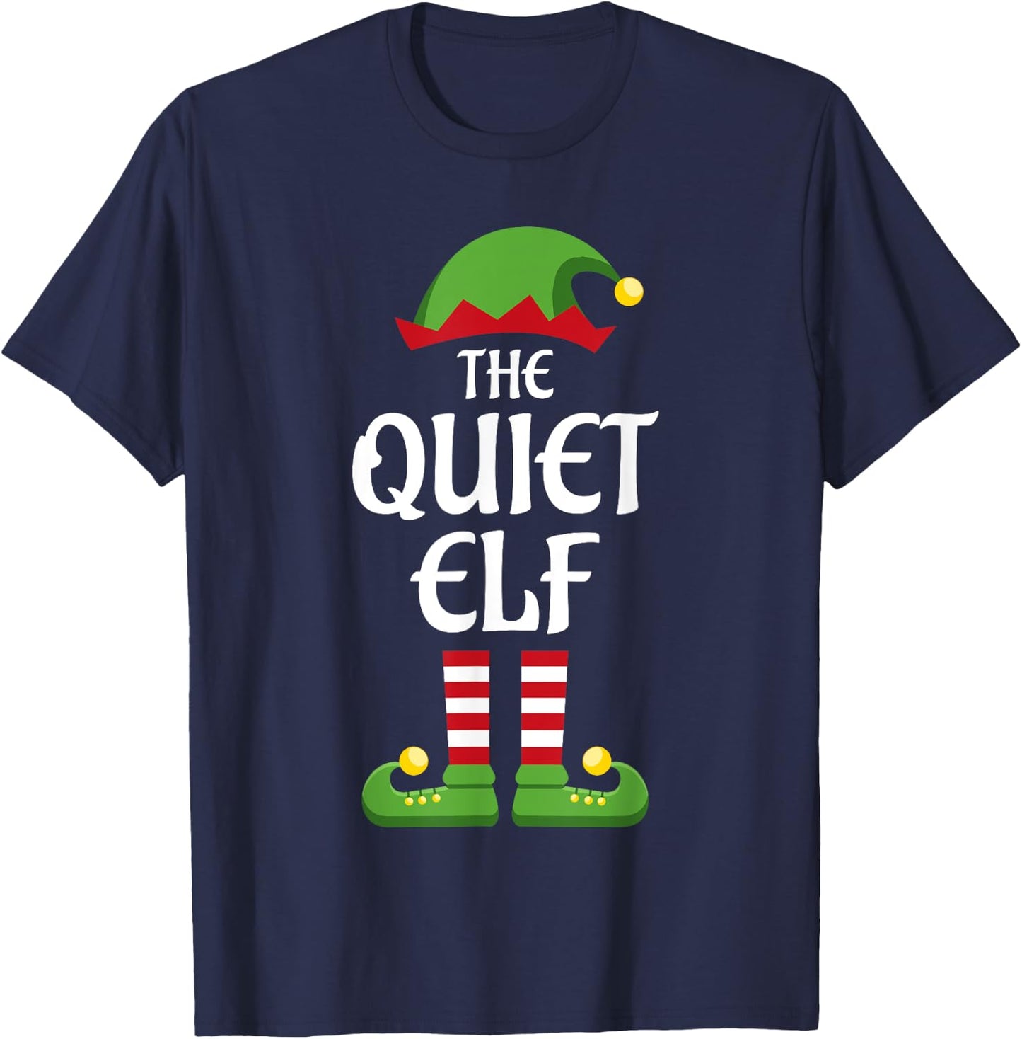 Quiet Elf Family Matching Group Christmas T-Shirt - T-Shirt | Navy