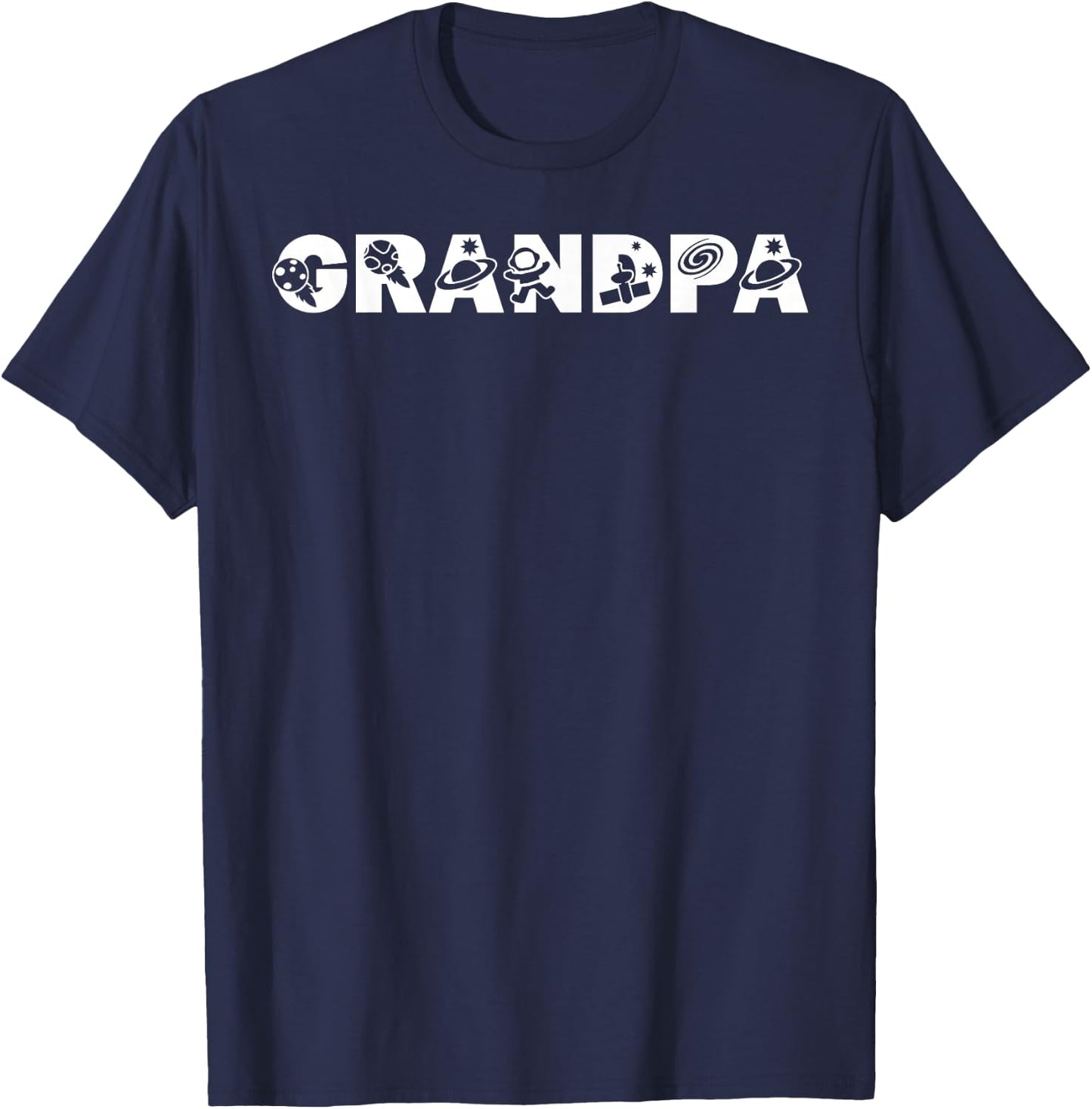 Funny Grandpa Space Astronaut Birthday Party T-Shirt - T-Shirt | Navy