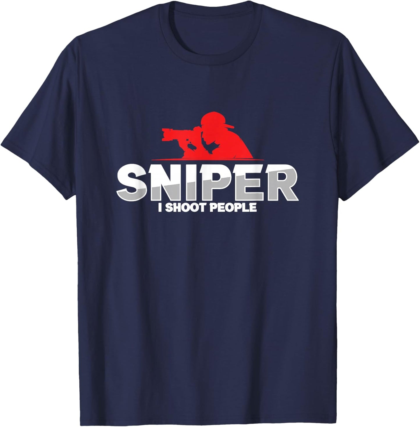 Sniper Photographer Photography Photojournalist Cameraman T-Shirt - T-Shirt | Navy