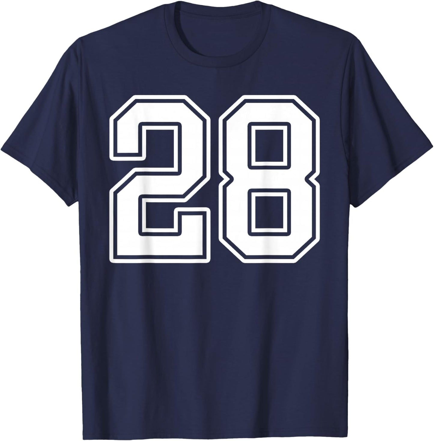 Number 28 Fan Player Jersey Style #28 Men Women Kids T-Shirt - T-Shirt | Navy