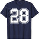 Number 28 Fan Player Jersey Style #28 Men Women Kids T-Shirt - T-Shirt | Navy