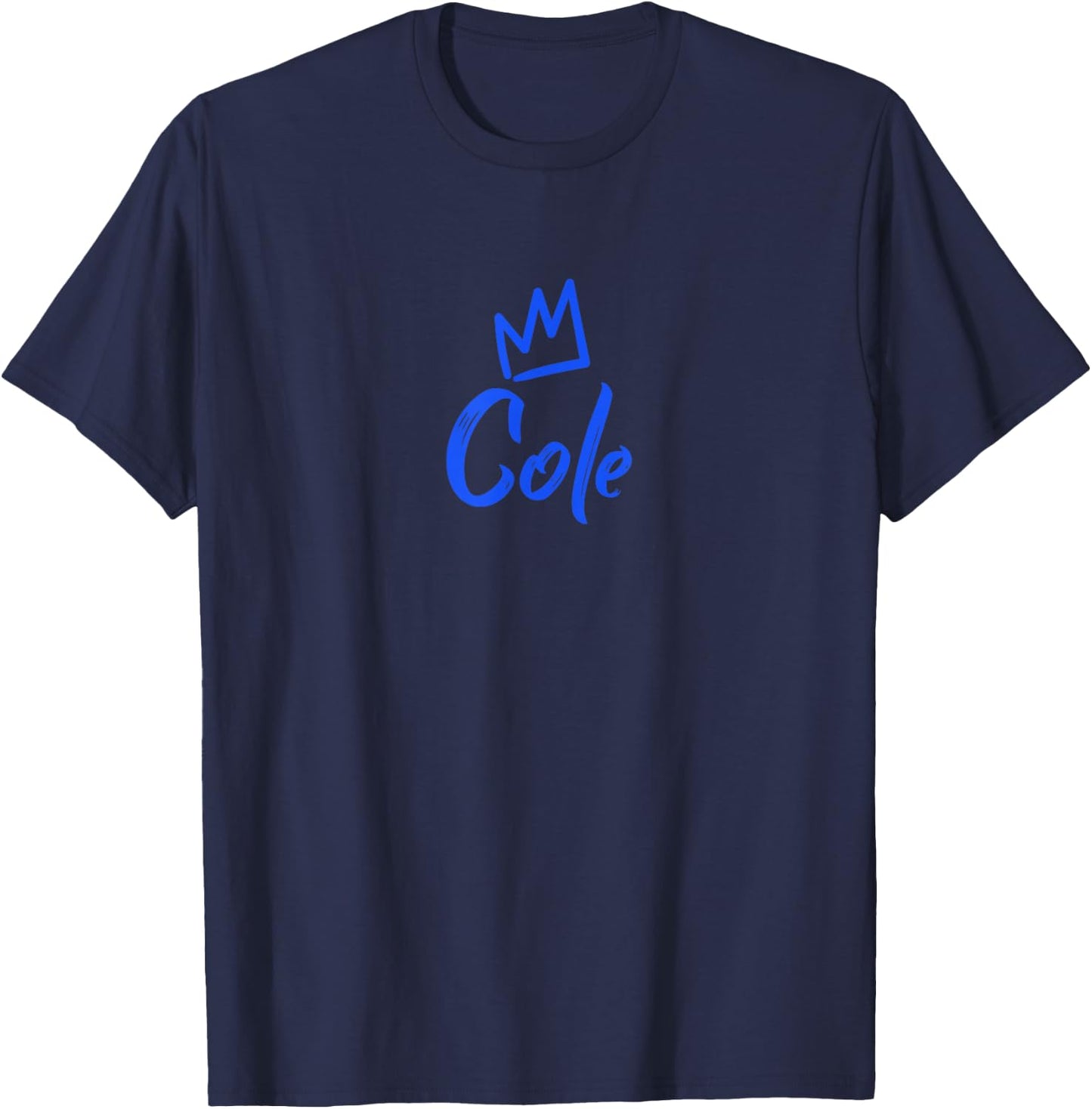 Cole the King / Blue Crown & Name Called Cole T-Shirt - T-Shirt | Navy