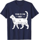 Feline Petting Chart Cat Apparel Men Women T-Shirt - T-Shirt | Navy