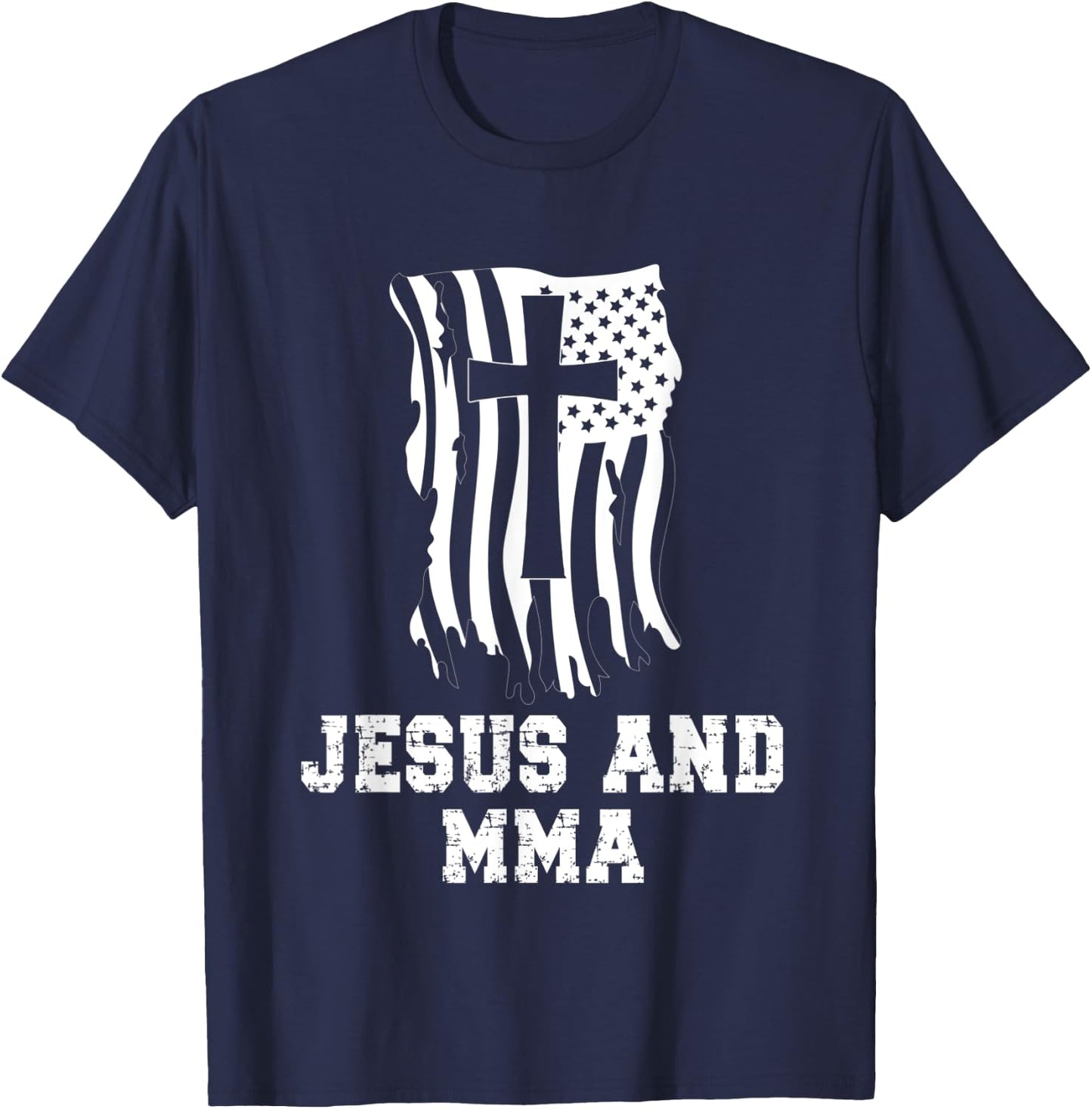 Jesus And MMA Beginner Design for Christian Martial Arts Fan T-Shirt - T-Shirt | Navy