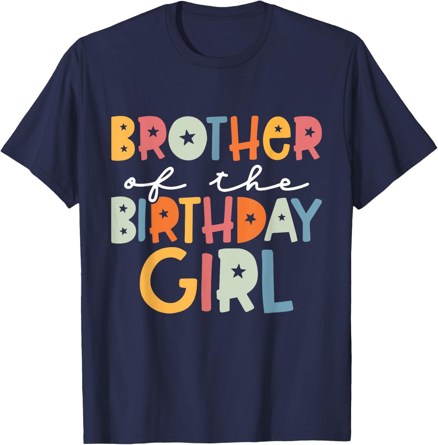 Cute Big Brother Girl Bday Brother Of The Birthday Girl Kids T-Shirt - T-Shirt | Navy