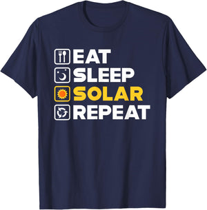 Funny Solar Energy Power Panel Sun Harvest Renewable Gift T-Shirt - T-Shirt | Navy