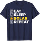 Funny Solar Energy Power Panel Sun Harvest Renewable Gift T-Shirt - T-Shirt | Navy