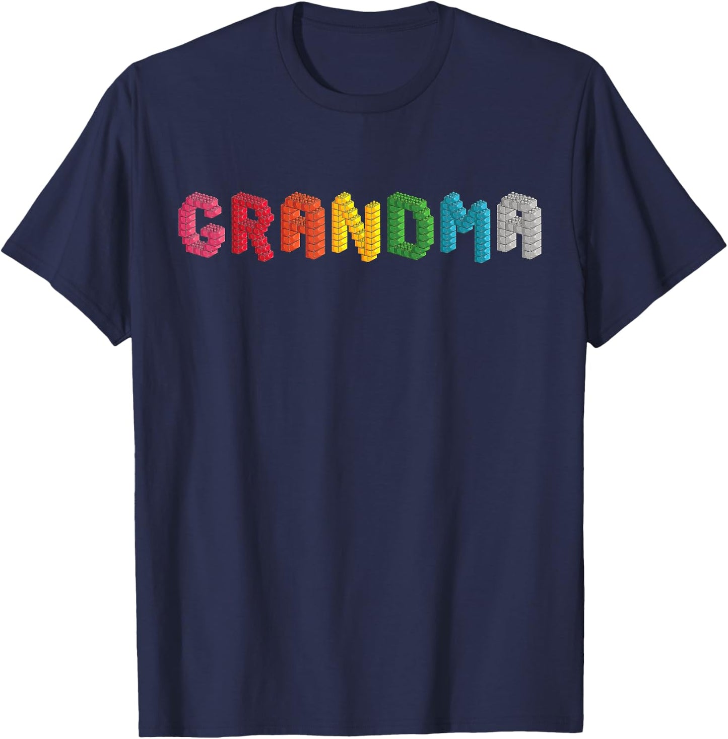 Grandma Master Builder Building Bricks Blocks Family Set T-Shirt - T-Shirt | Navy