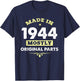 Vintage Made in 1944 Birthday Gift 80 Years Old T-Shirt - T-Shirt | Navy