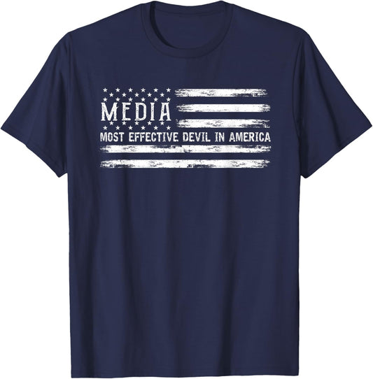 Media Most Effective Devil In America T-Shirt - T-Shirt | Navy
