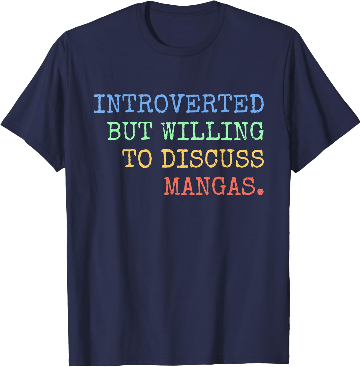 Introverted But Willing To Discuss Mangas Retro T-Shirt - T-Shirt | Navy